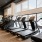 Fitness equipment overlooking windows