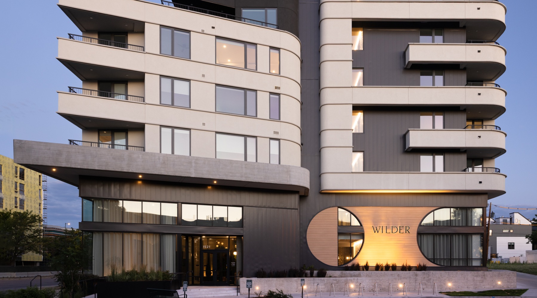 Street-level view of the Wilder apartment complex in Denver, CO. Street-level view of the Wilder apartment complex in Denver, CO.